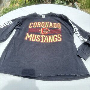 GILDAN Heavy 100% Cotton TearAway Long Sleeve‎ Unisex LARGE Black Graphic Tee